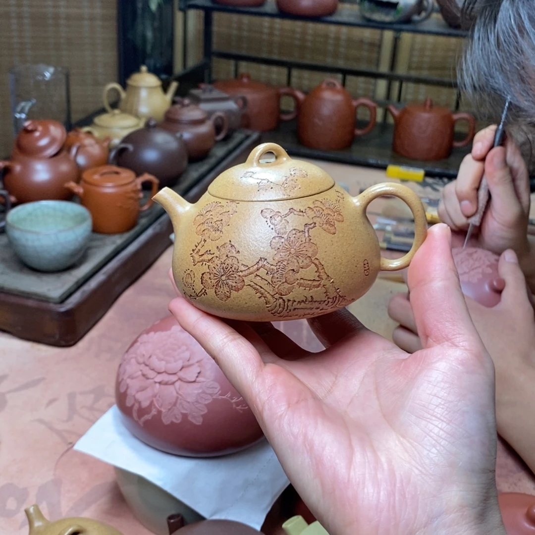 迪***、茶壶紫砂金降坡文人器150cc