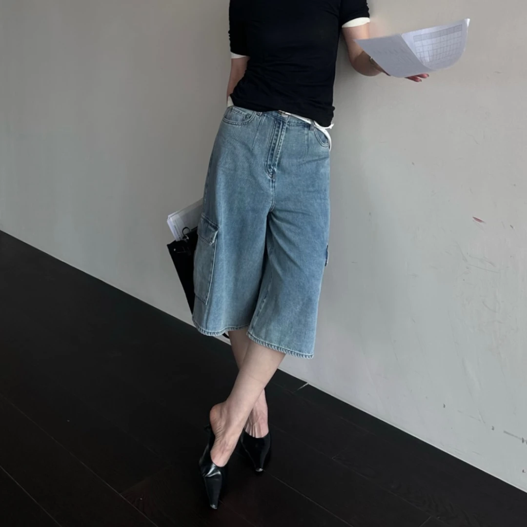 SUITTITUDE 设计师品牌 25春夏 雪花蓝复古牛仔工装裤 SOLSOL