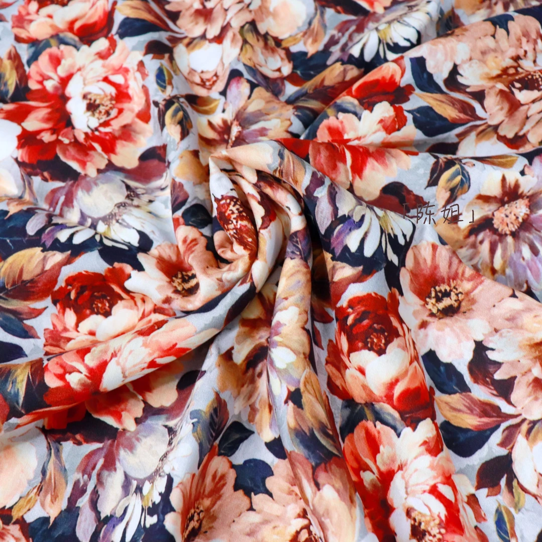 【2007两米包邮】爆款人造棉香云锻数码印花棉绸面料（非七天无理由）