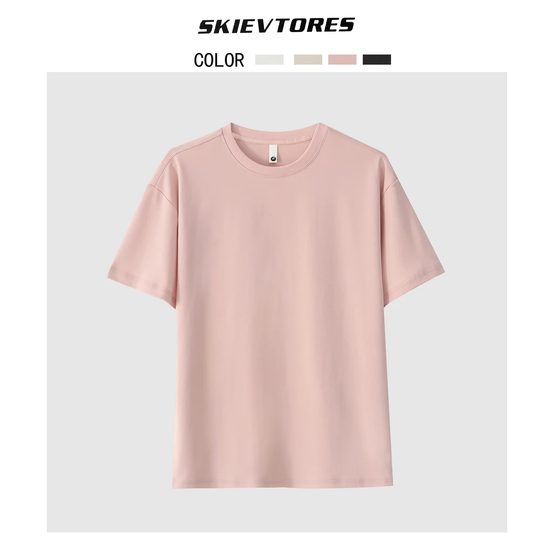 228磨刀百搭休闲圆领时尚纯色短袖T恤