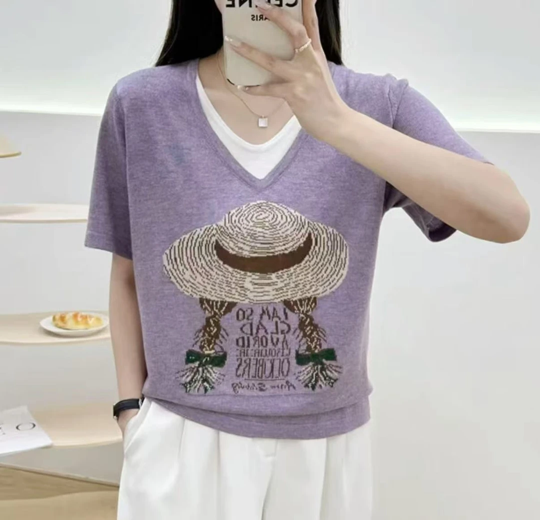 【T恤】春夏季高档新款上衣设计感时装女装服装4171[BLK]