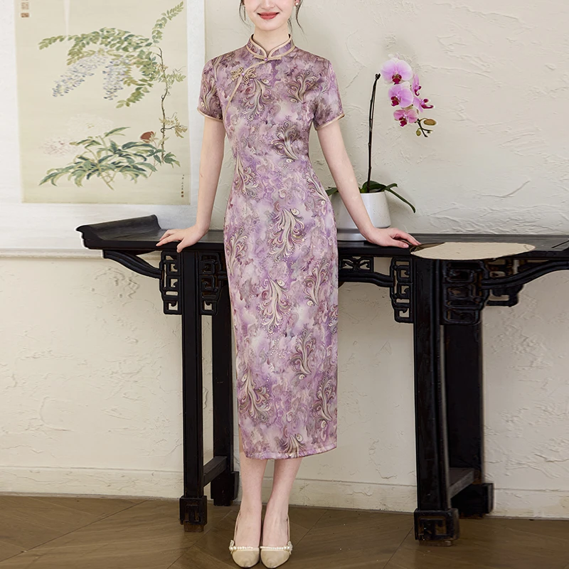 高端新中式旗袍绝美2025新款晚礼服老上海日常可穿夏季民国风长裙