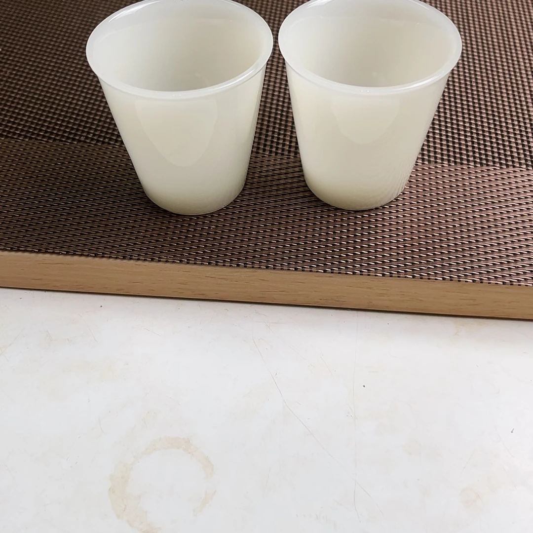 瓷片高档皙白玉瓷精品客杯40cc3个