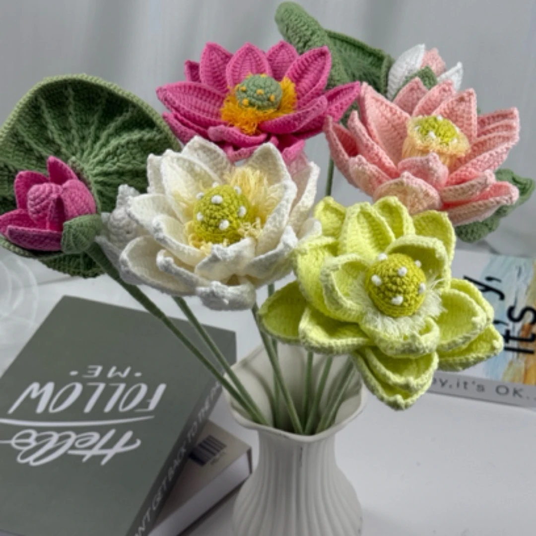 手工编织荷花送老师（手工定制，没有质量问题不退不换，看好再拍）
