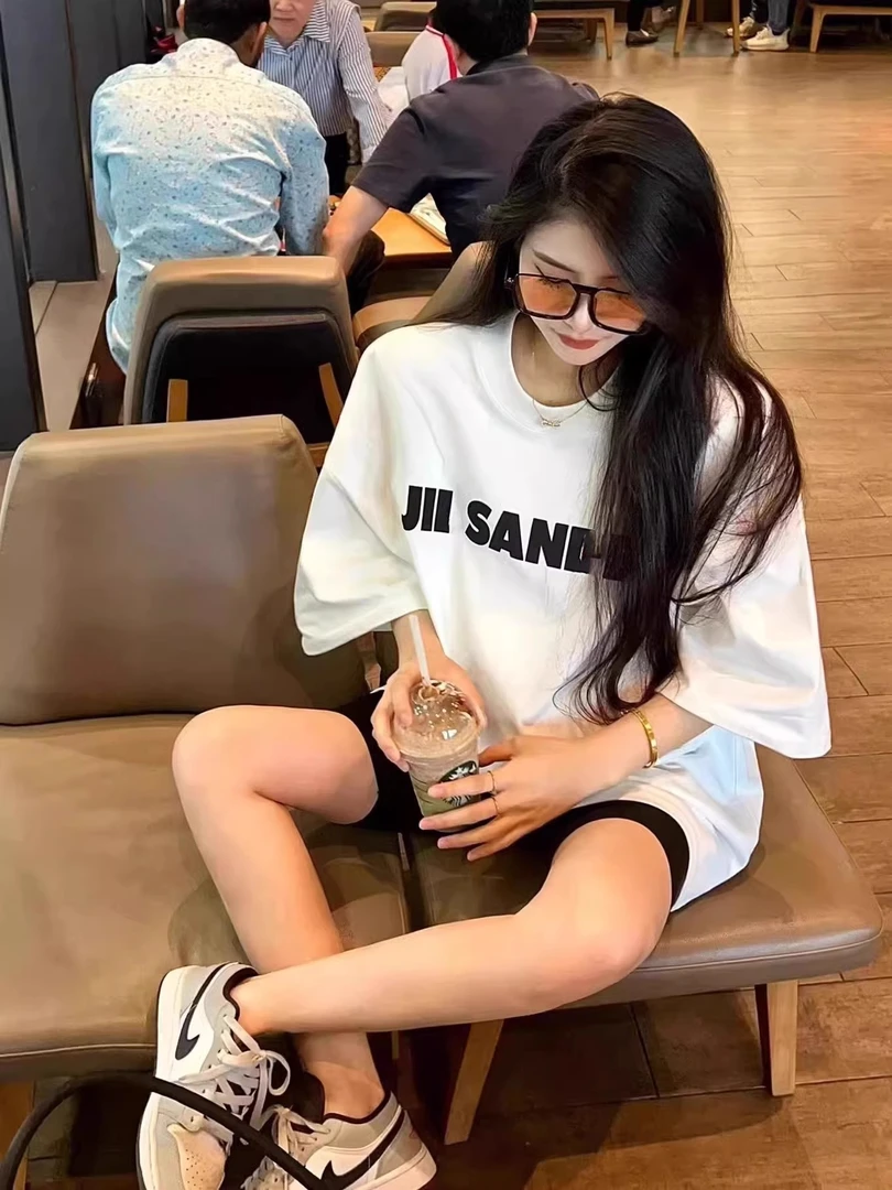 100%纯棉白色短袖t恤女早春夏季半袖大版ins潮牌宽松百搭打底衫潮