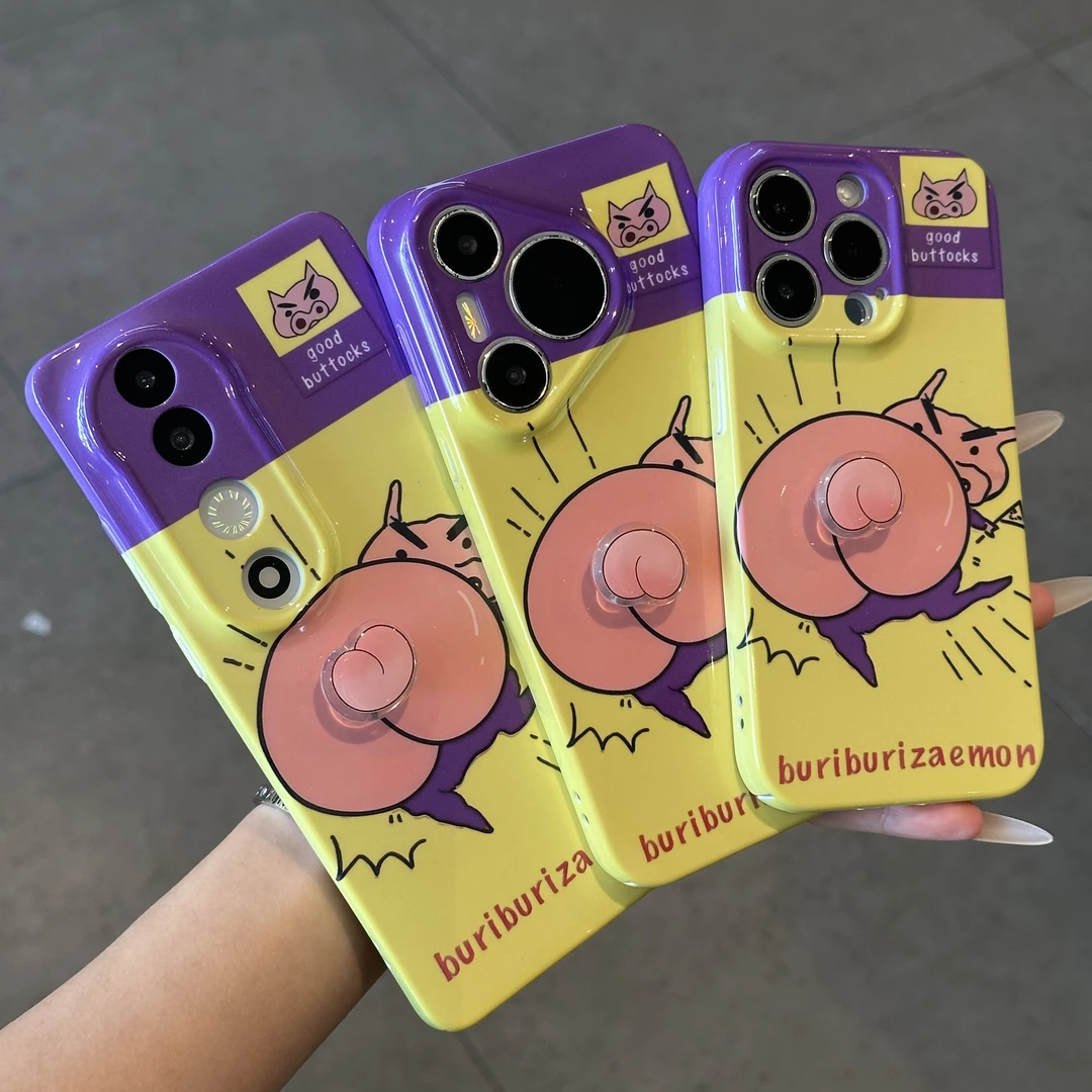 BANCA肥嘟嘟小屁股转转贴件适用苹果16手机壳华为vivo小米15oppo