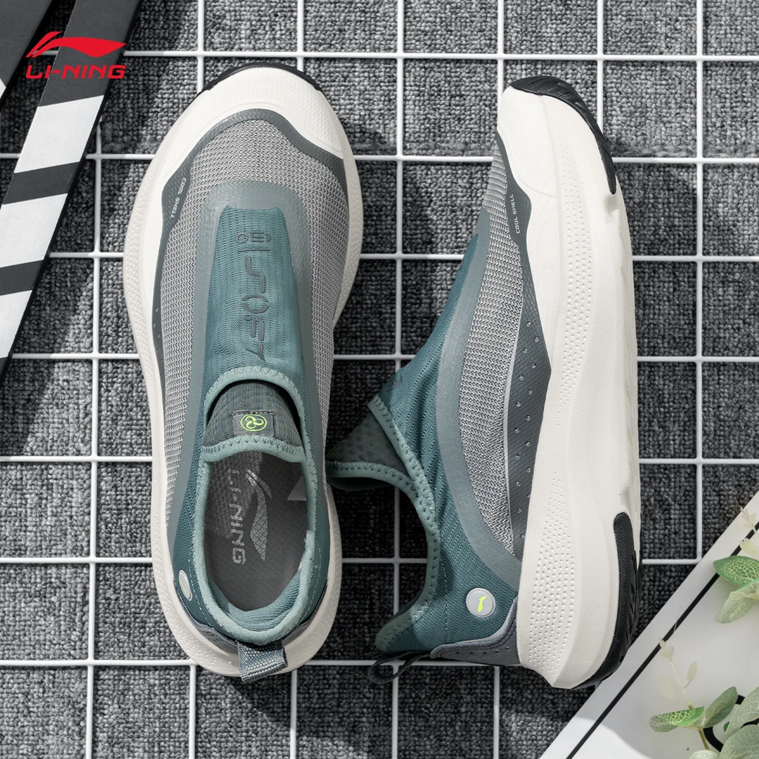 李宁运动鞋男鞋夏季透气网面一脚蹬2025新款网鞋防滑跑步鞋子男款