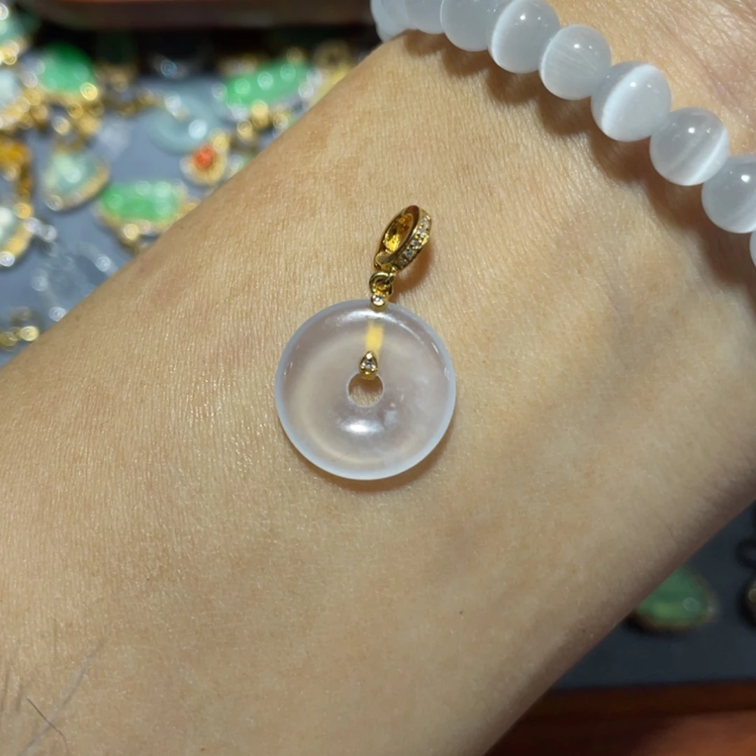 【闪购商品】翡翠吊坠(不含链)18K金镶嵌