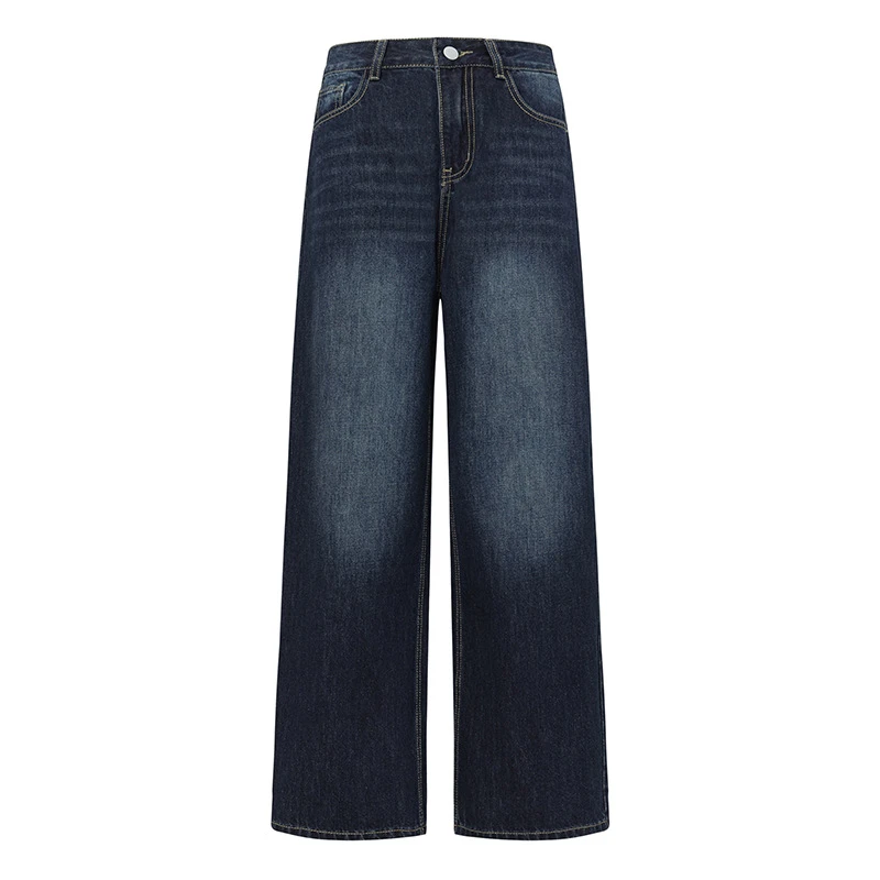 【品牌撤柜】小个子百搭阔腿牛仔裤女年春夏新款直筒高腰宽松显瘦