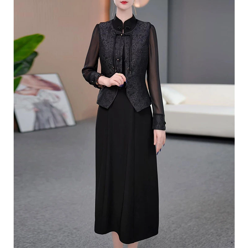 DBF-25A108AL 新款时尚2025年新款精致显瘦两件套连衣裙 M-5XL