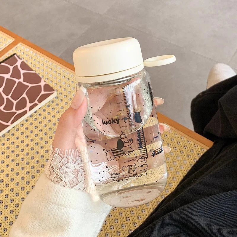 迷你水杯女生可爱高颜值玻璃杯2025新款夏天学生便携刻度泡茶杯子