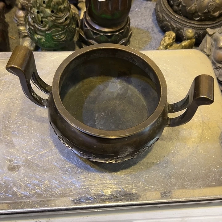 风***沙黄铜摆件，文房工艺品摆件