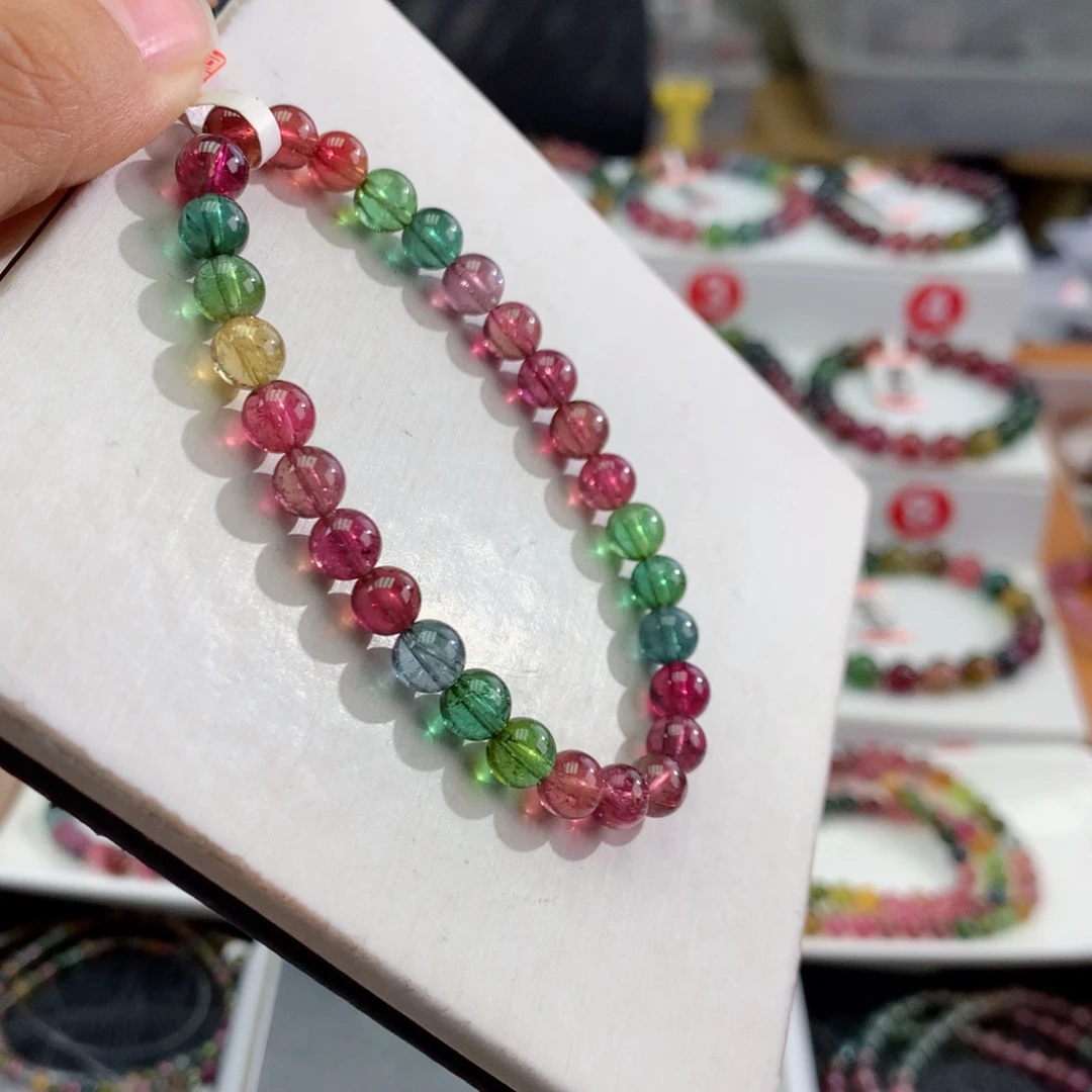 碧玺手链未镶嵌    6.2mm。