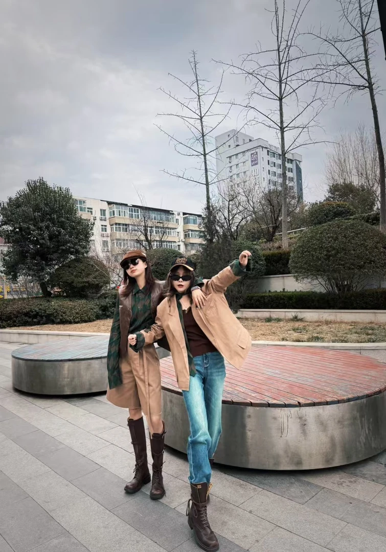 宽松撞色洋气西装