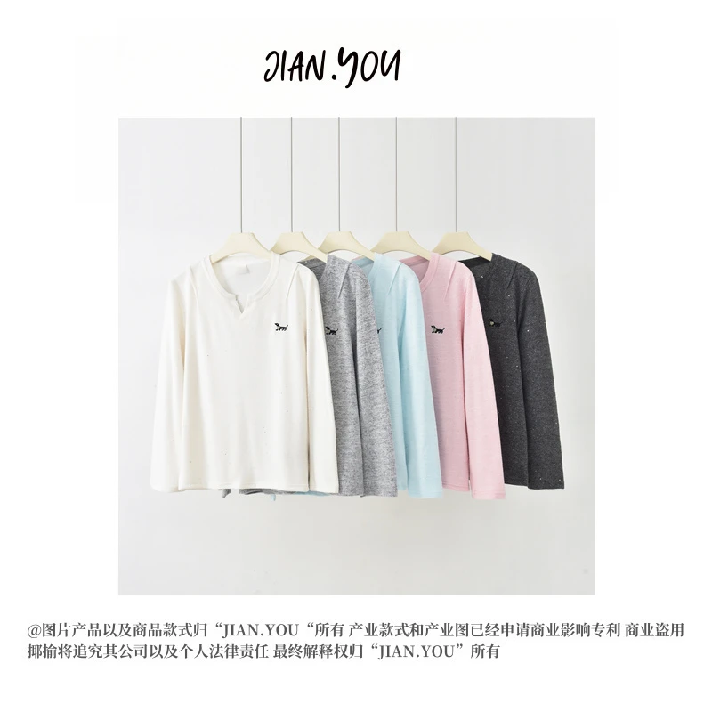 JIANYOU-[气质简约]2025秋季新款时尚百搭休闲T恤K-MQ6753