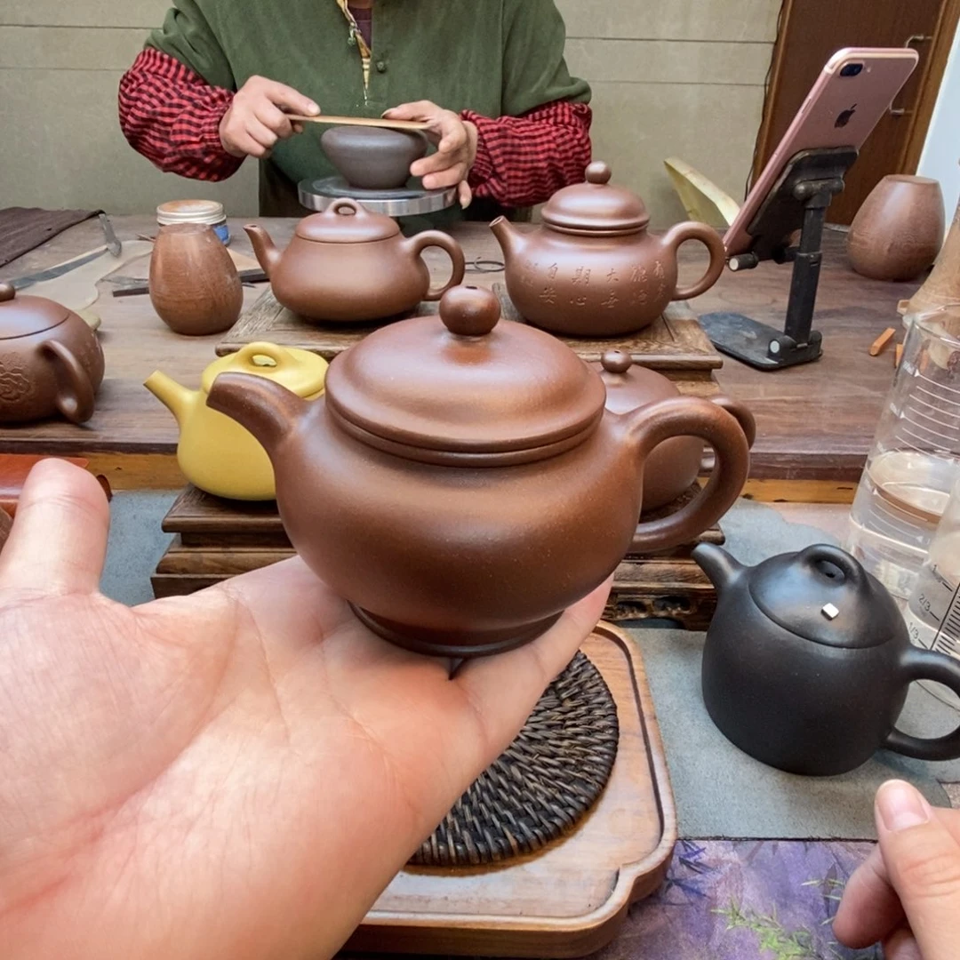 紫砂茶壶掇只壶（原矿底槽青160cc）