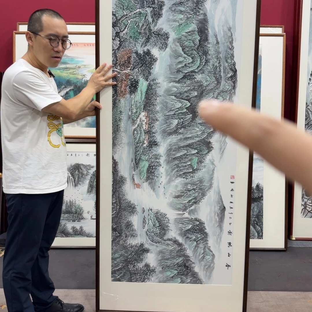 国画带框绘画210/80尺寸