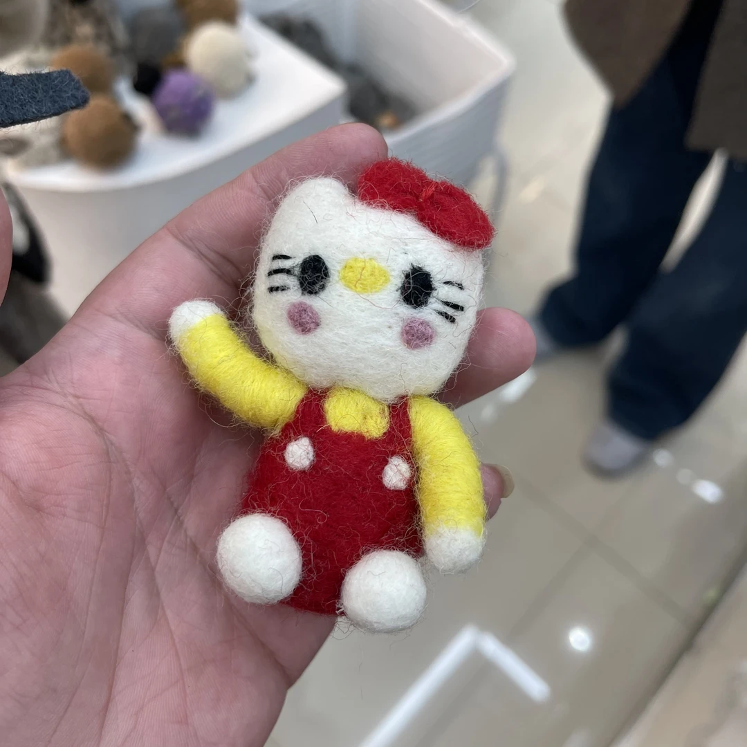 Kitty可爱纯手工羊毛毡包包挂件玩偶礼物