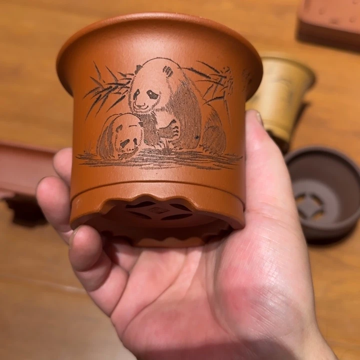 紫砂花盆原矿紫泥
