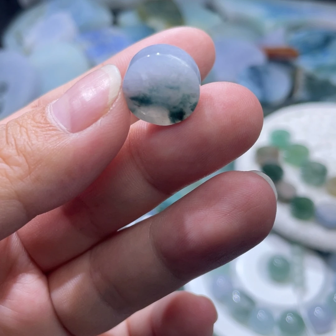 未镶嵌定制翡翠天然翡翠冰紫飘花平安扣