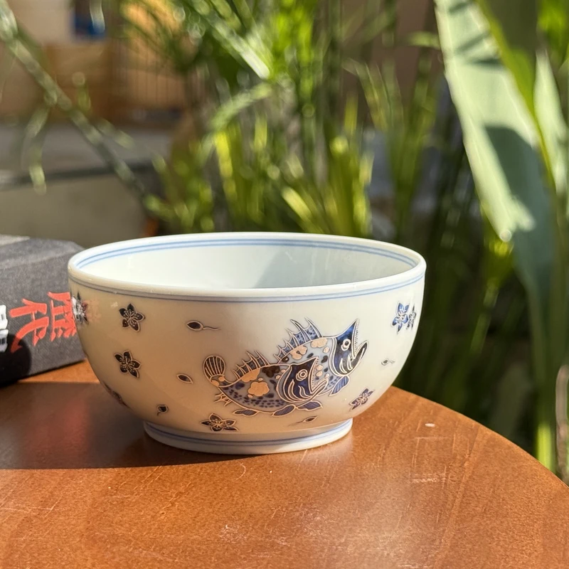 【詺兮清窑】非遗百匠 ·仿明描银桃花鳜鱼矮缸杯