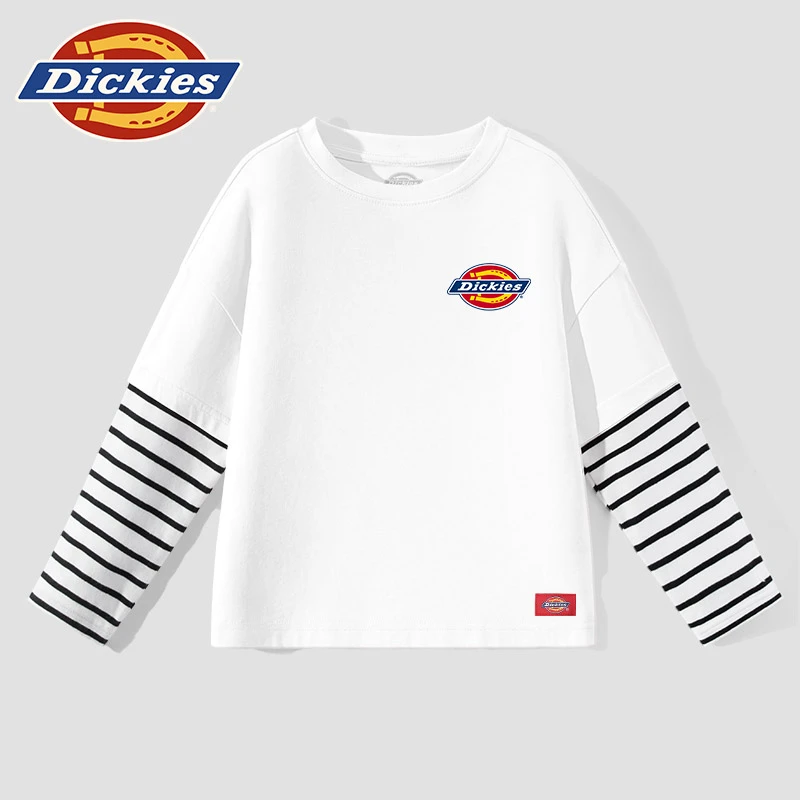 Dickies童装儿童上衣秋款男童2025新款宽松长袖t恤小童纯棉打底衫