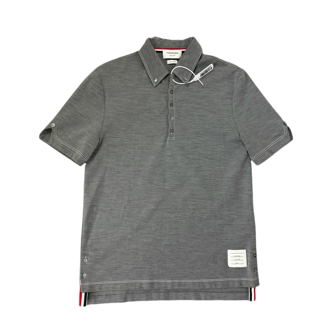 99新 THOMBROWNE tb羊毛灰色翻领Polo衫