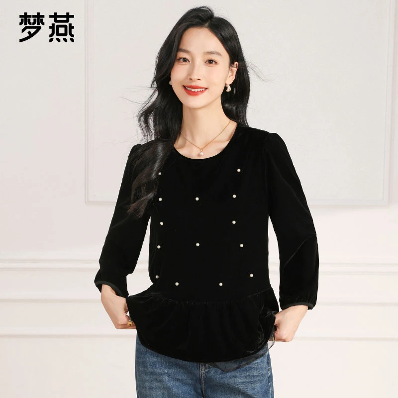 梦燕春秋女时尚百搭气质大方宽松休闲舒适简约显瘦小衫AA03B5034D