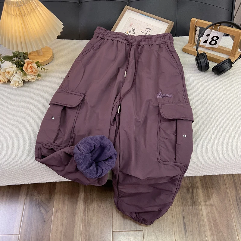 佑妈家童装男女童秋冬新款长裤 儿童滑雪裤 加厚保暖工装裤