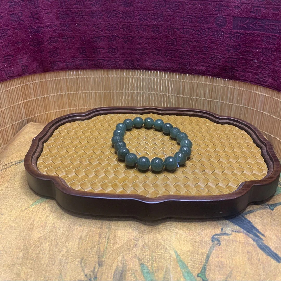 P和田玉圆珠手串（卡10）0224