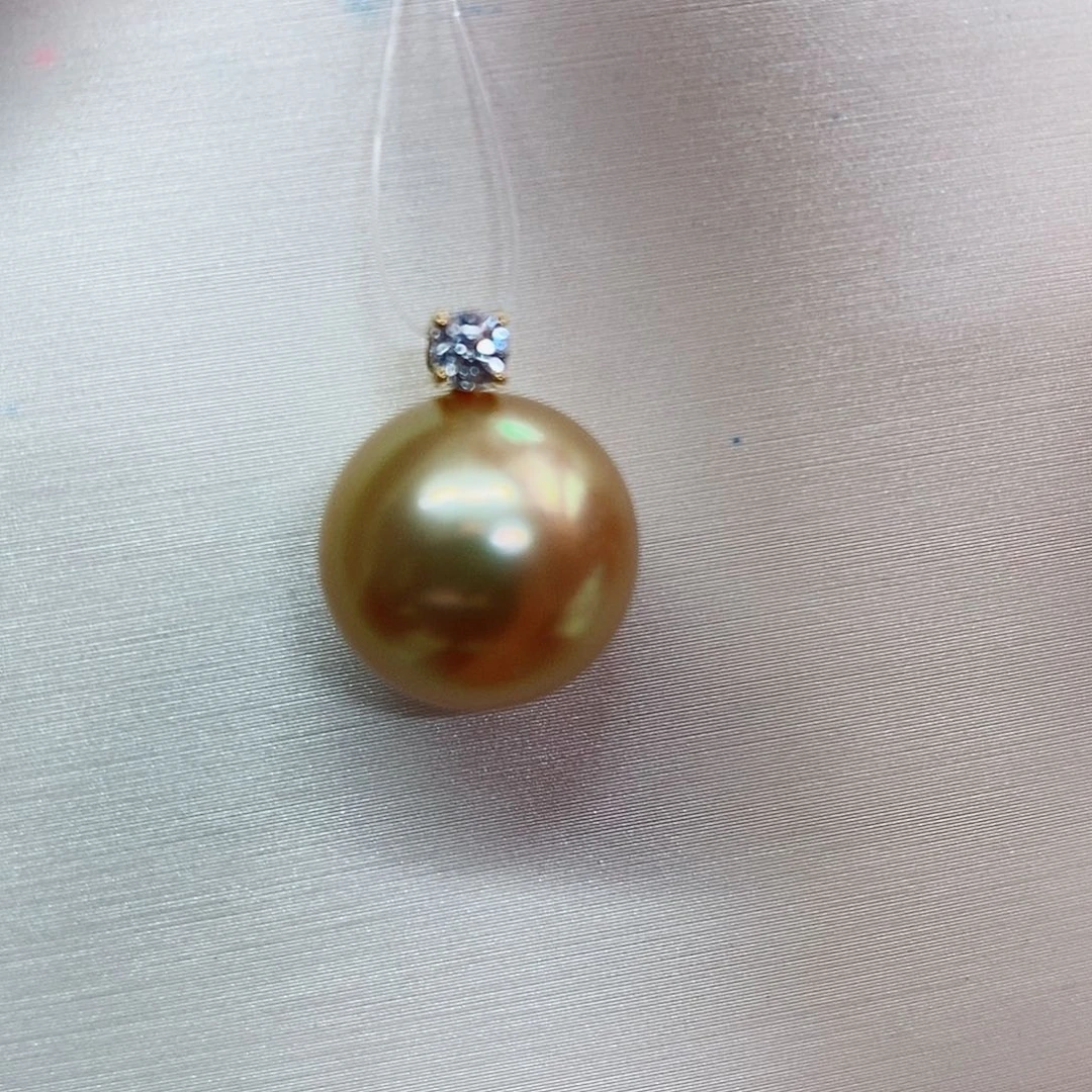 吊坠(不含链)18K金镶嵌海水珍珠13-14
