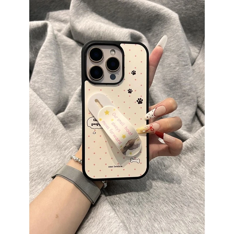 新款in韩式波点狗狗适用于苹果16Promax手机壳小米15reno14荣耀13