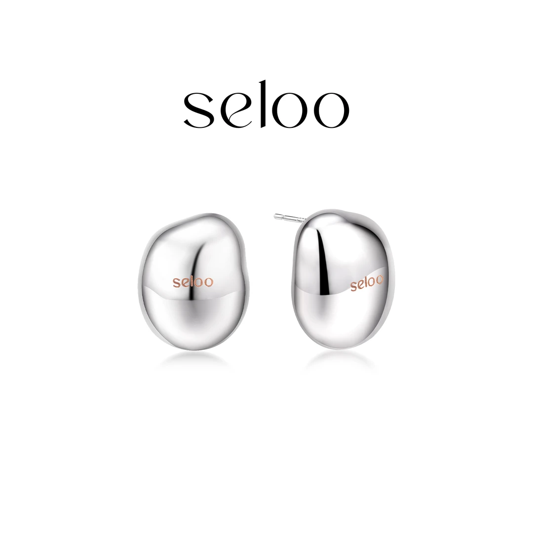 合金耳饰 Seloo【异形金属镜面耳钉】时尚复古简约耳钉SE512R366