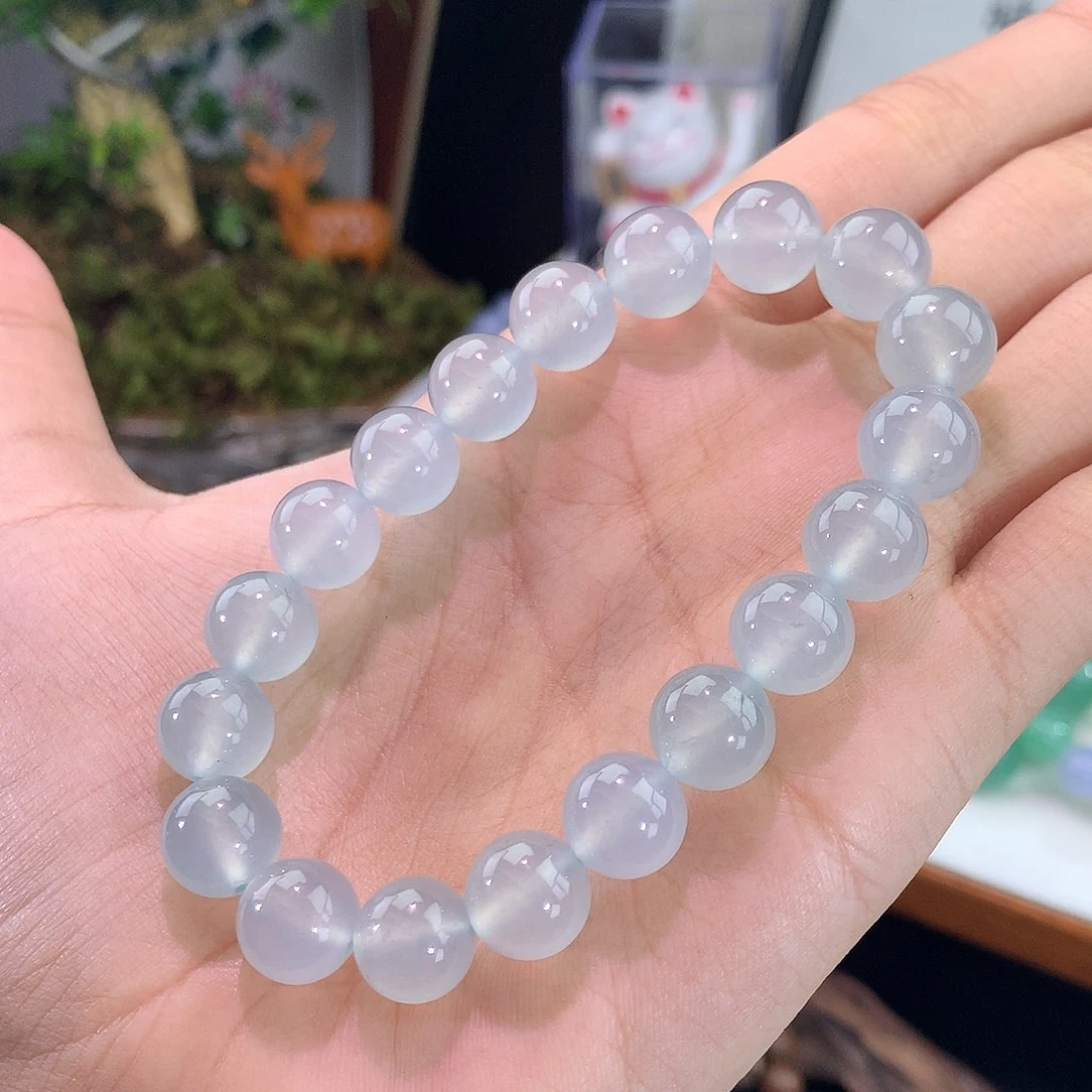 翡翠未镶嵌手链冰种晴蓝手串