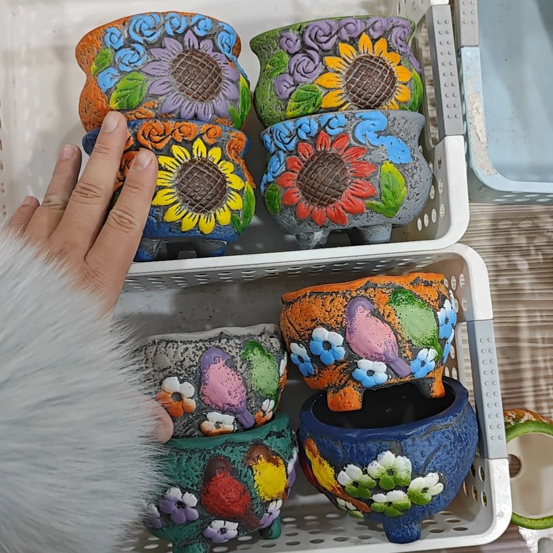 红陶吸水透气的白陶花盆凑满12发货