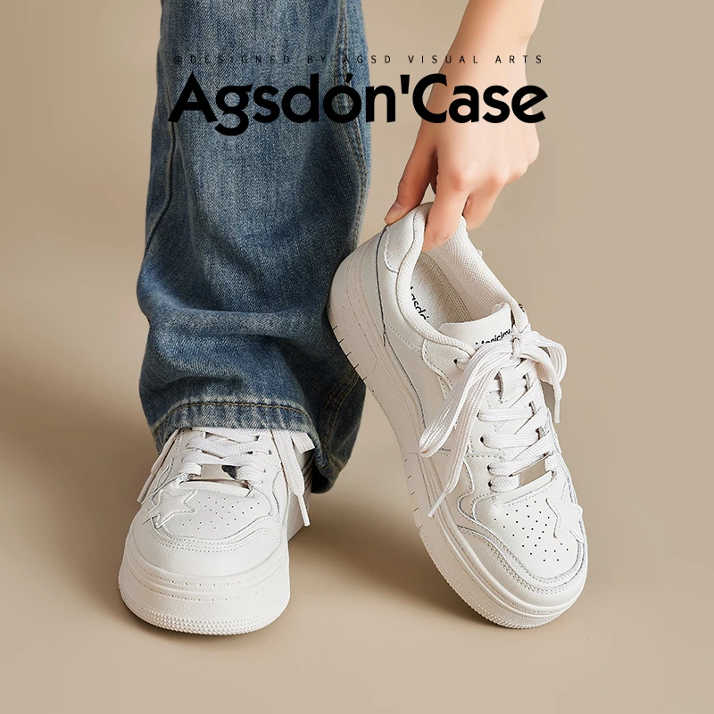 奥古狮登厚底小白鞋女款2025新款春季百搭chic鞋子小众板鞋爆款xx