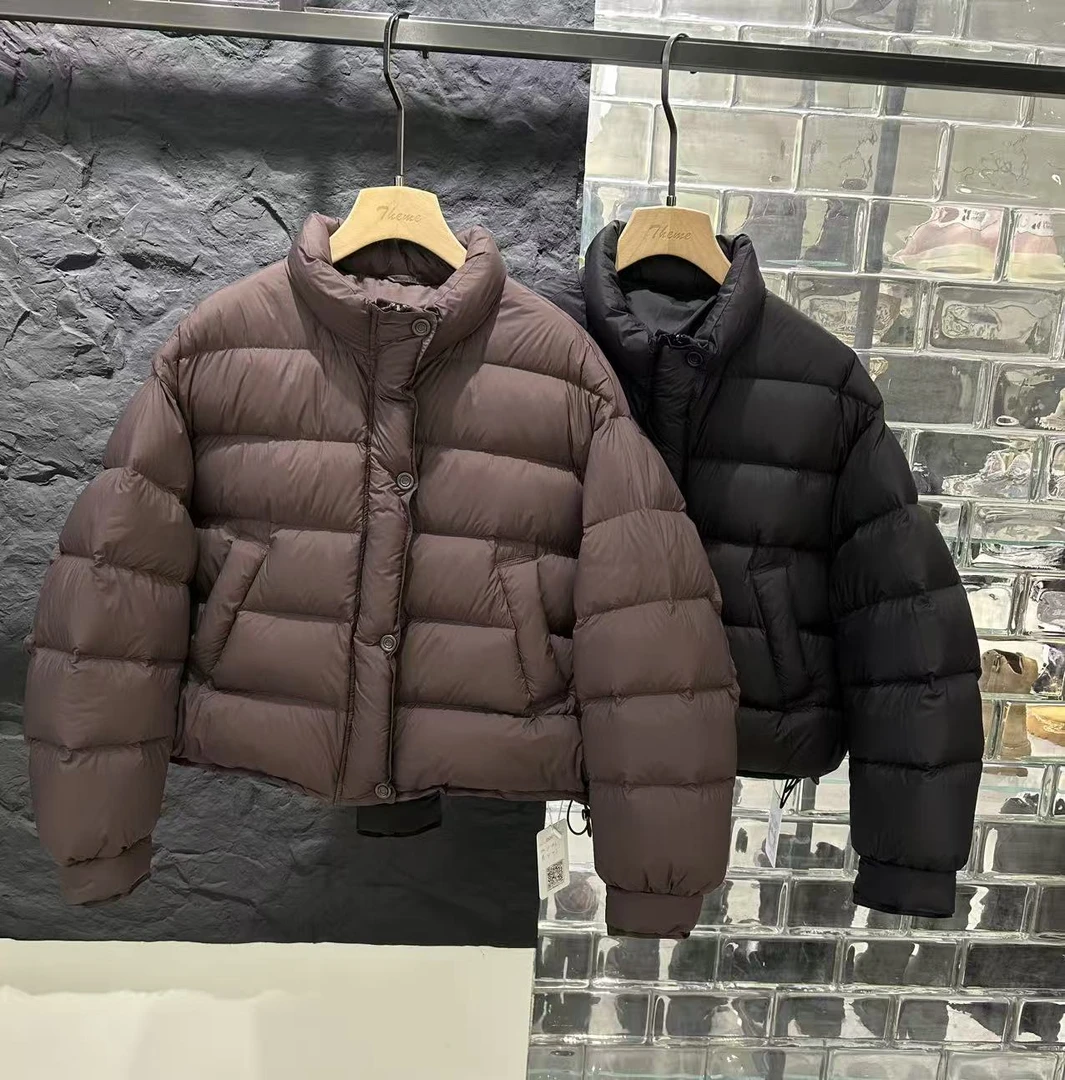 8806-32402 短款韩版宽松保暖潮流立领鹅绒羽绒服外套