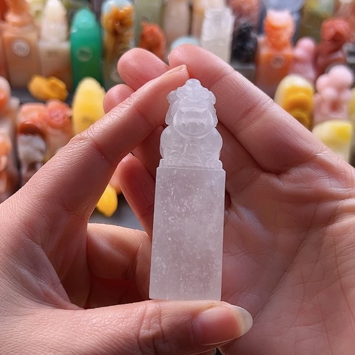 昌化石印石惶*手工定制2.1厘米，狮子