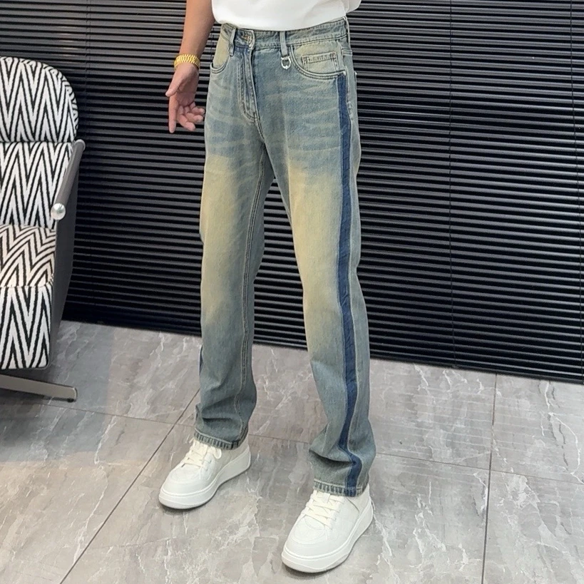 【特价款】男士微宽松牛仔裤653春夏薄料慵懒复古水洗阔腿牛仔裤