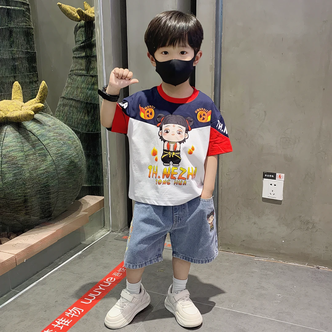 哪吒衣服男童夏装短袖套装2025新款儿童服装帅气时髦宝宝夏日穿搭