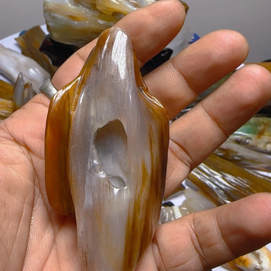 硅化玉未镶嵌手把