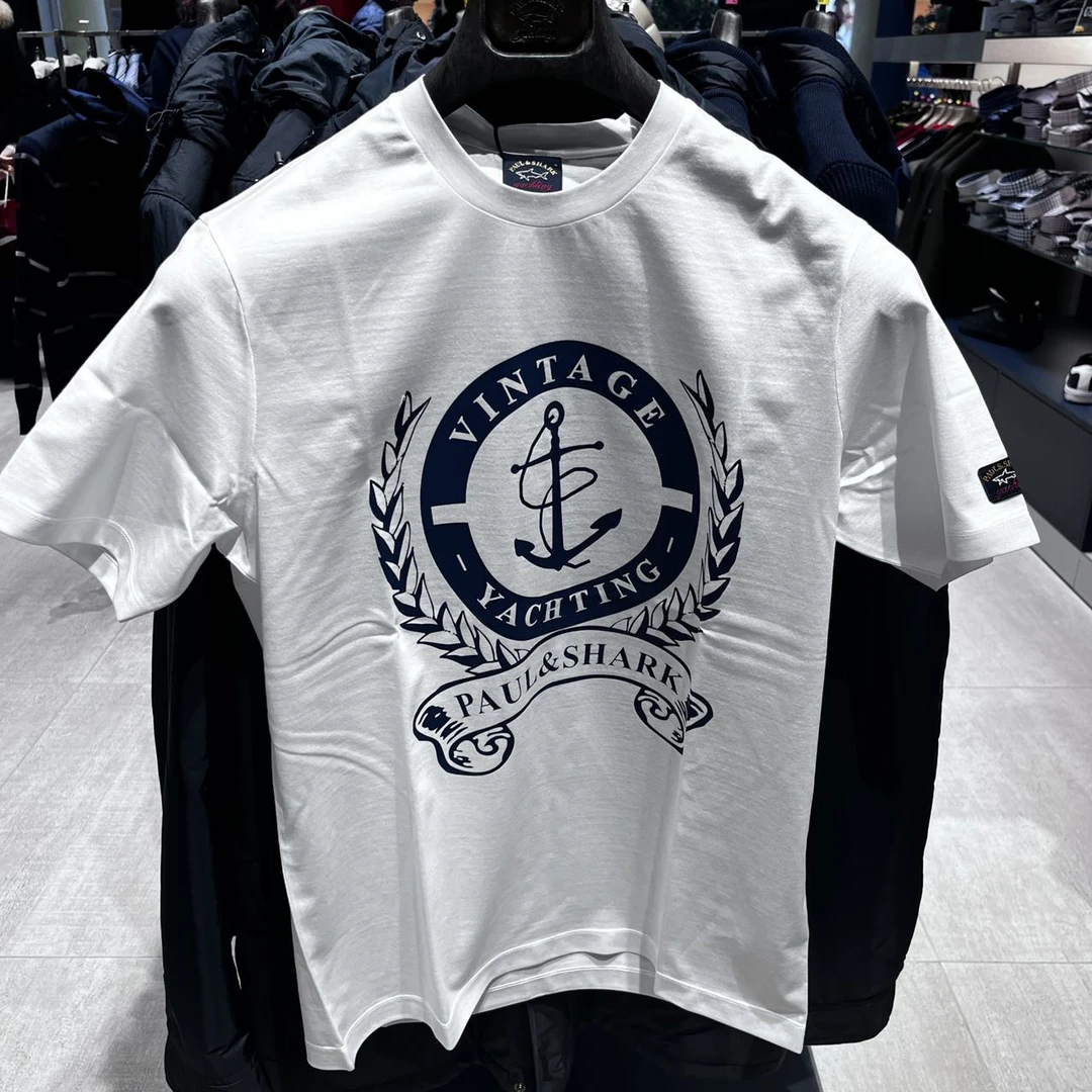 意鲨 不可退换 白色带logo男士短袖T恤