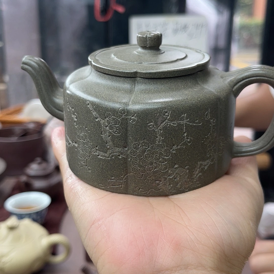 ****️茶壶紫砂梅花周盘