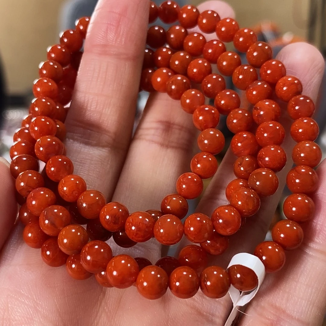 未镶嵌多圈6mm原矿南红玛瑙
