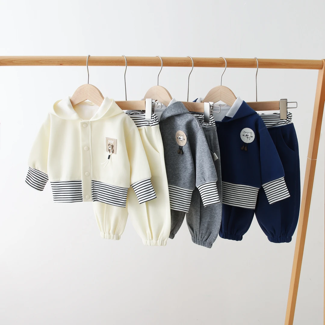 haquhou/哈趣猴休闲风春秋童装运动宝宝套装卡通立领儿童服饰套装