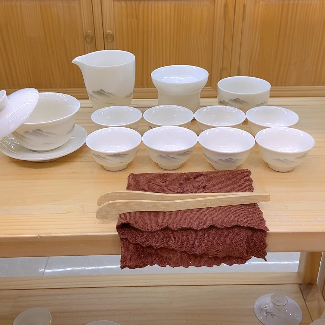 羊脂玉瓷茶具套装