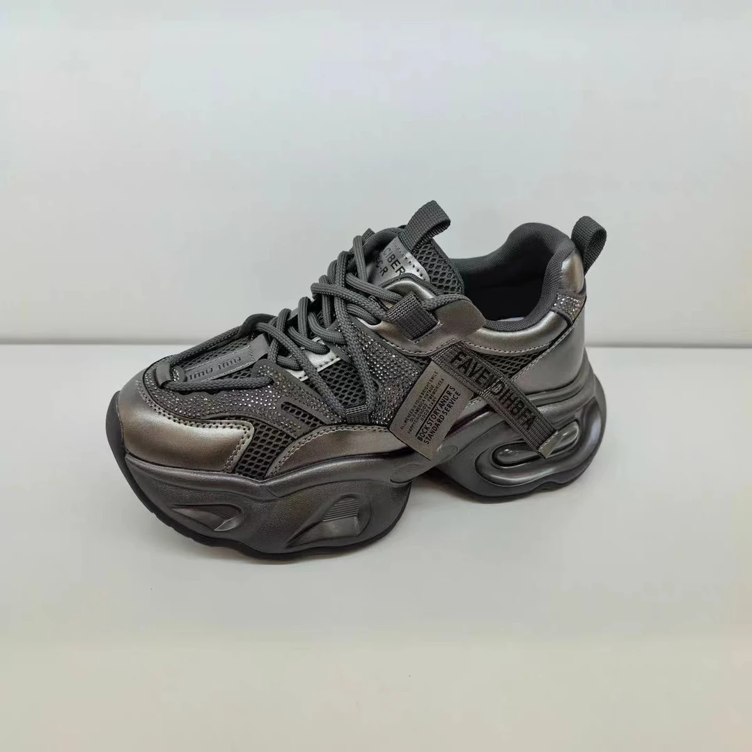 2025秋季厚底网面透气老爹鞋女鞋新款时尚百搭运动休闲鞋38081