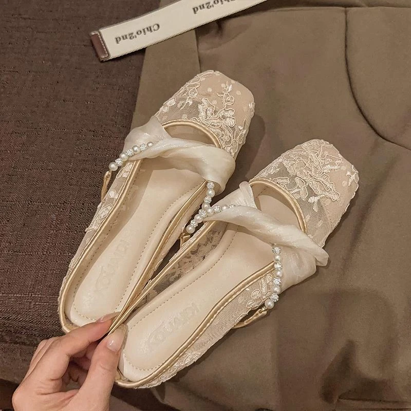 【香港轻奢Sakurano&樱央】新中式国风包头半拖鞋女外穿2025新款