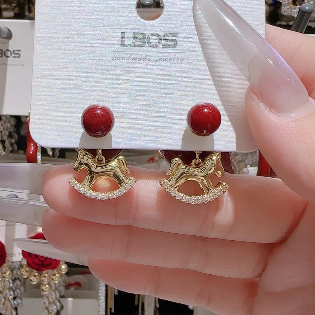 锆石铜合金925银耳环