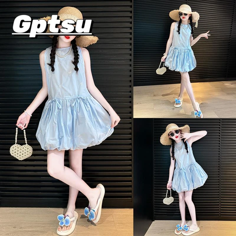 GPTSu女童花苞裙夏季2025新款夏装洋气公主裙儿童夏款韩系连衣裙